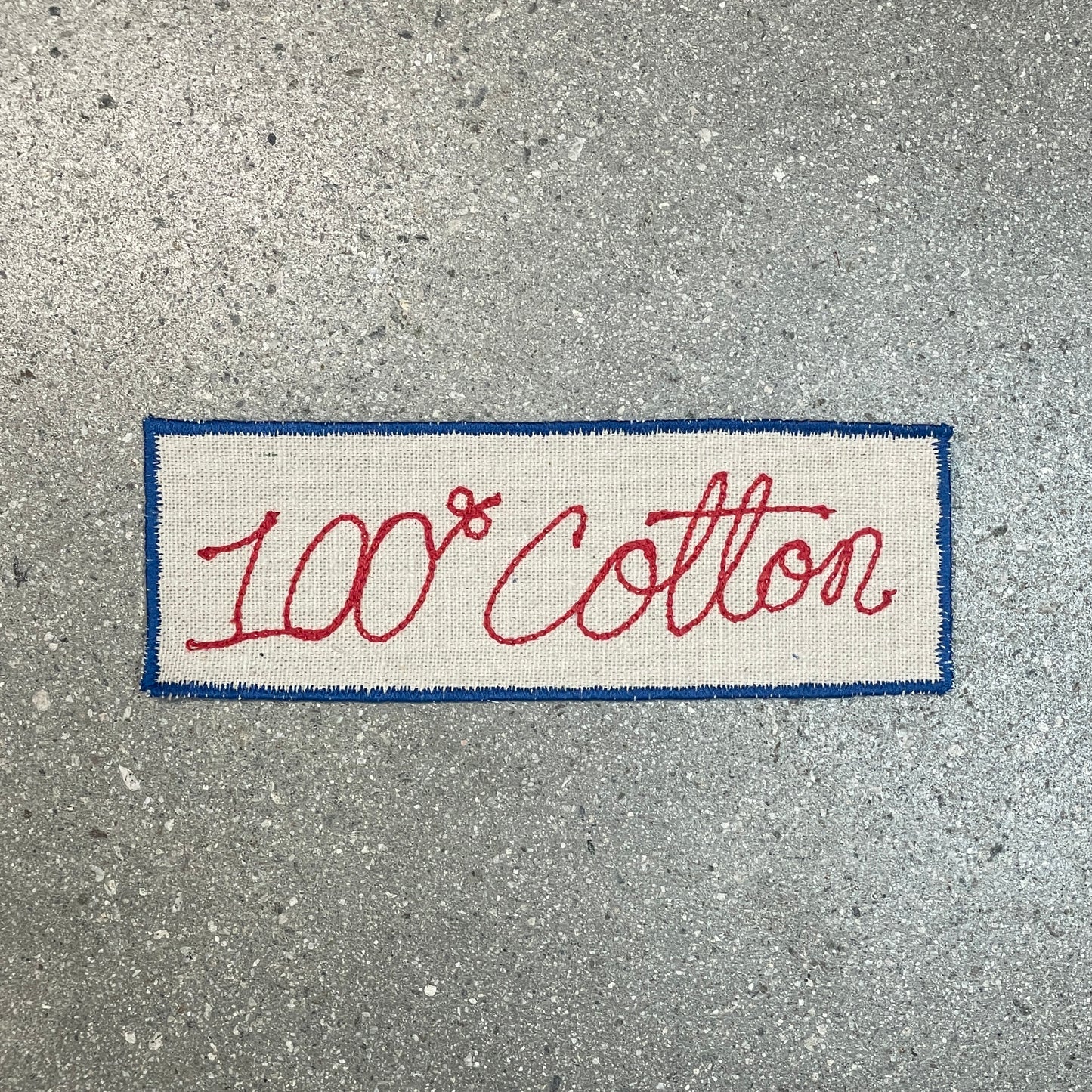 "100% Cotton" - Red & Blue