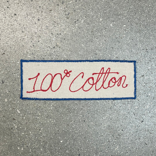 "100% Cotton" - Red & Blue